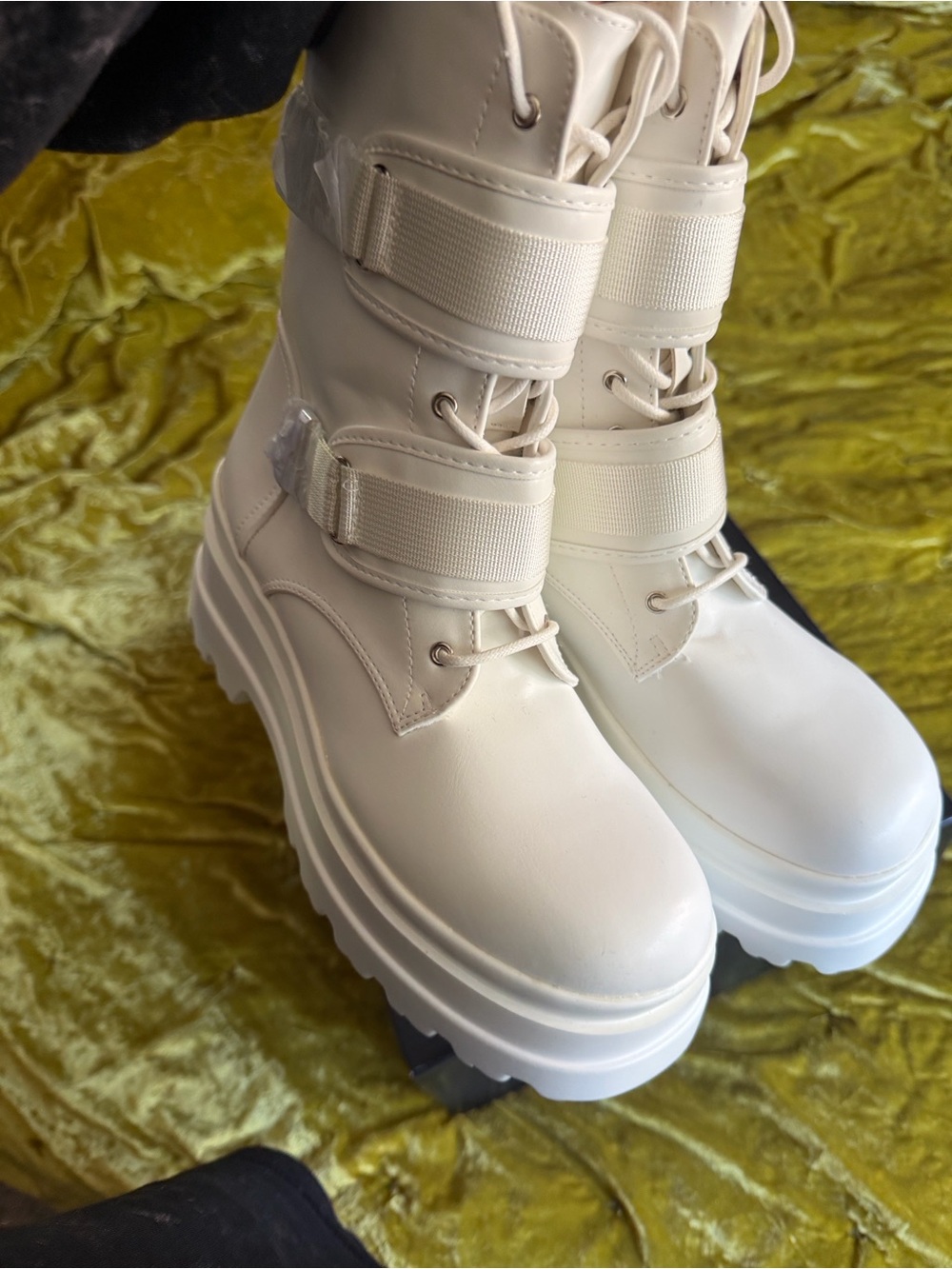 Chunky Platform Ankle Boots in white - Women's Fashion Boots